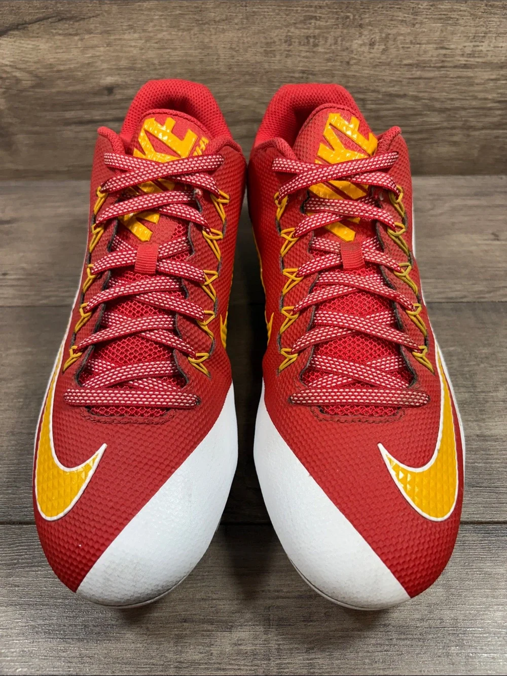 Nike Alpha Pro 2 3/4 TD Football Cleats 729445-616 Red Yellow Mens size 12